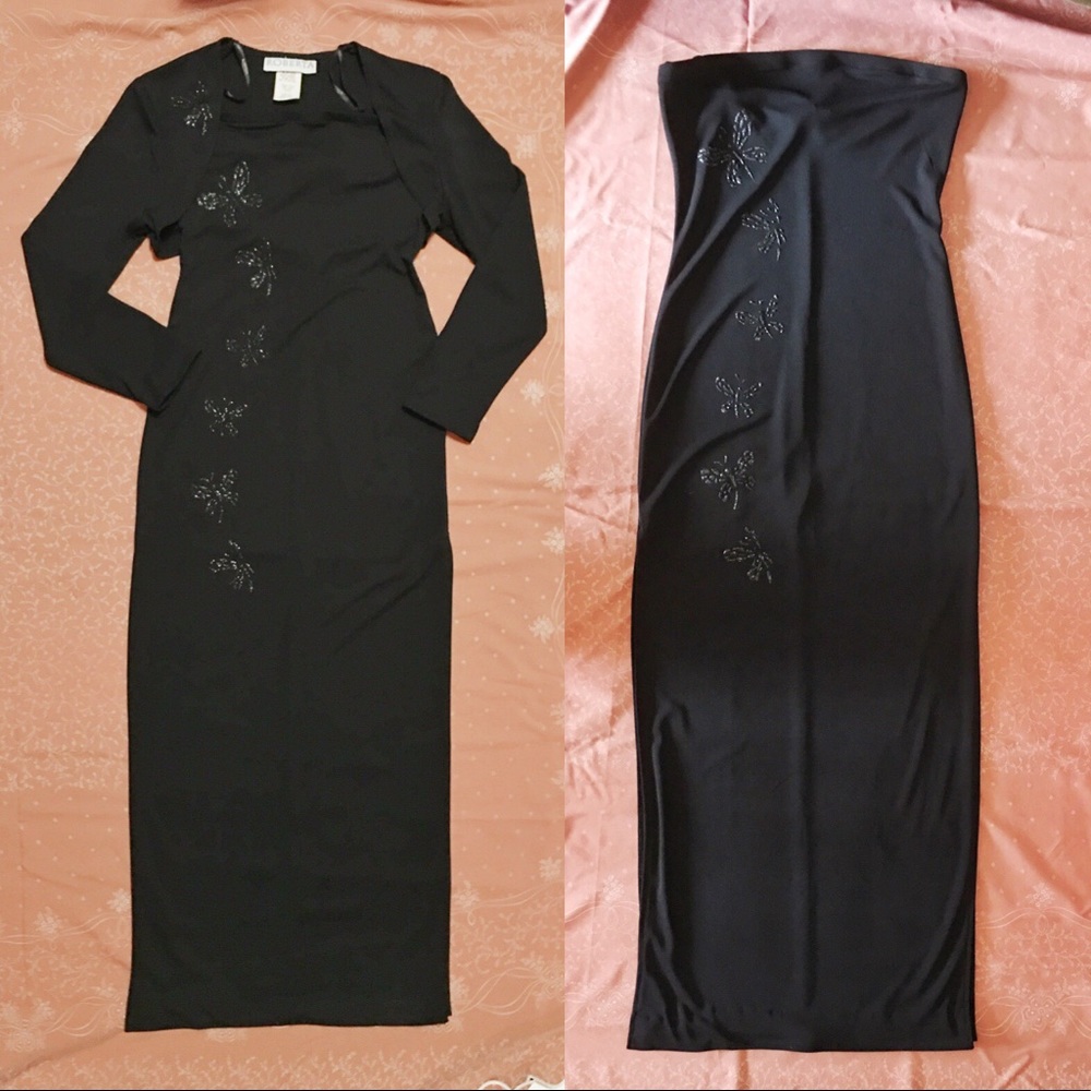 Vintage 80s Roberta Elegant 2-Piece Set Maxi Gown